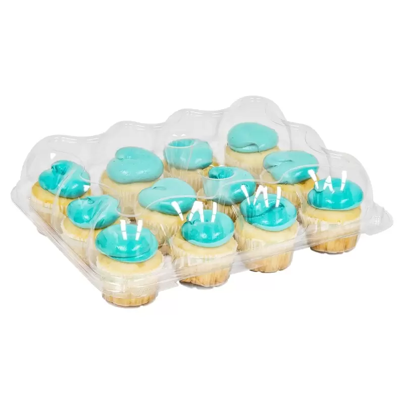 Clear Plastic Cupcake Container For 12 Cupcakes - 12.38" x 10" x 3.7" - 100 pcs