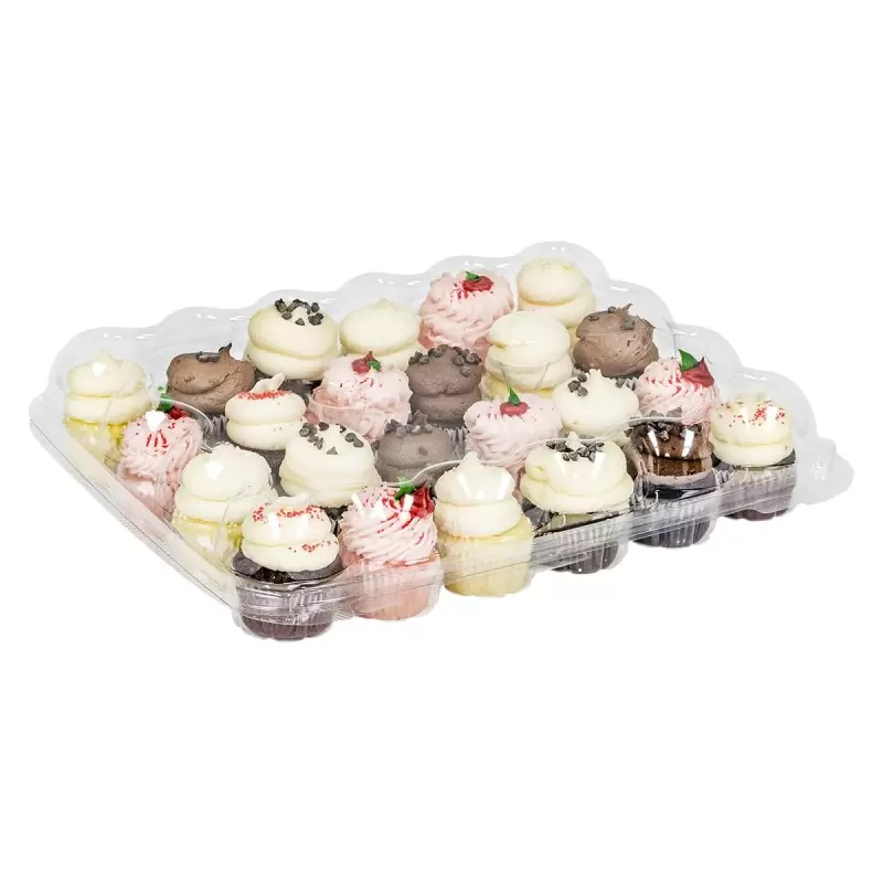 Clear Plastic Cupcake Container For 24 Mini Cupcakes - 12.38" x 10" x 2 1.4" - 110 pcs