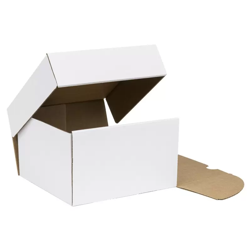 White Corrugate Kraft 9" Cake Box - 9" x 9" x 5.5" - 50 pcs