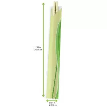 PacknWood Bamboo Chopsticks in Sleeve - 7.9'' - 2000 pcs