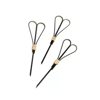 PacknWood Black Bamboo Skewer With Looped Heart Design - 3.9'' - 2000 pcs