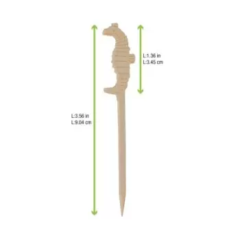 PacknWood Tokain Bamboo Seahorse Pick - 3.5'' - 2000 pcs