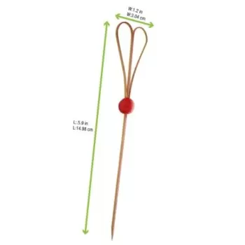 PacknWood The Heart Bamboo Pick With Ball Red Ball - 5.9'' - 1000 pcs