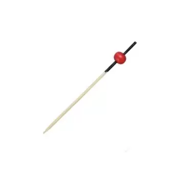 PacknWood Bamboo Pick With 1 Red Bead & Black End - 2.8'' - 2000 pcs