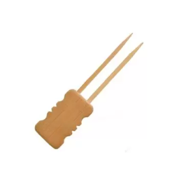 PacknWood Double Prong Bamboo Skewer With Block End - 3.9'' - 480 pcs