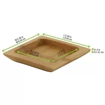 PacknWood Bamboo Mini Square Dish - 2.4'' - 144 pcs