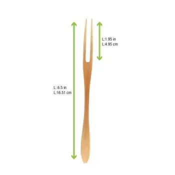 PacknWood Bamboo Flat Fork - 6.5'' - 500 pcs