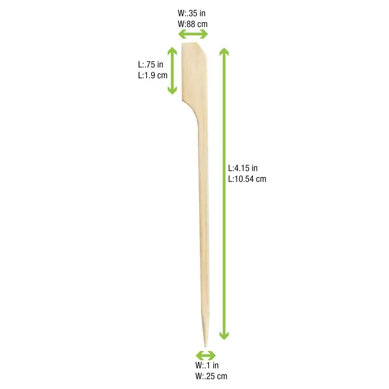 PacknWood Bamboo Paddle Pick - 4.1'' - 2000 pcs