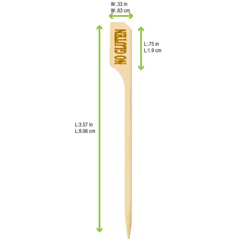 PacknWood Food Information Picks No Gluten - H:3.5'' x W:0.03'' - 1000 pcs