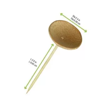 PacknWood Bamboo Mini Dish With Skewer - L:3.8'' Diam.2.3'' - 144 pcs