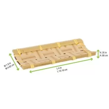 PacknWood Rectangular Bamboo Mat - 4.1 x 2'' - 200 pcs