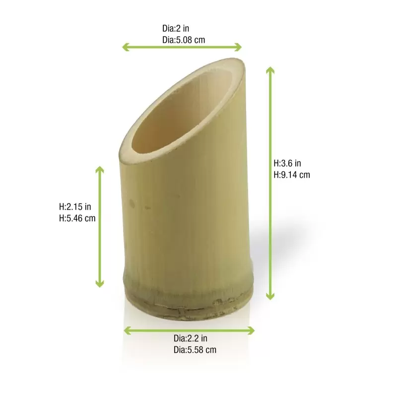 PacknWood Oblique Cut Bamboo Tube - 2.5oz Diam.2'' H:3.5'' - 200 pcs