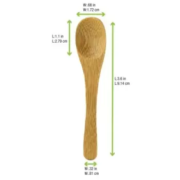 PacknWood Bamboo Mini Spoon - 3.5'' - 500 pcs