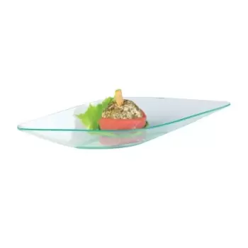 PacknWood 209Mbeleni1 - Eleni Clear Green Diamond-Shaped Mini Dish - 0.5 oz - 5.2 x 1.6 x 0.8'' - 1152 pcs