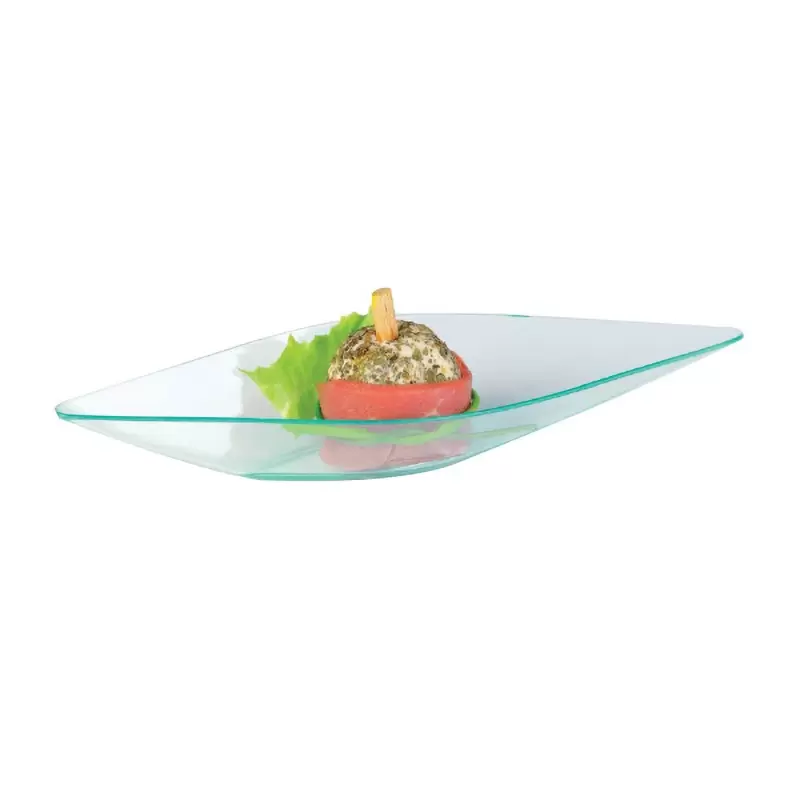 PacknWood 209Mbeleni1 - Eleni Clear Green Diamond-Shaped Mini Dish - 0.5 oz - 5.2 x 1.6 x 0.8'' - 1152 pcs