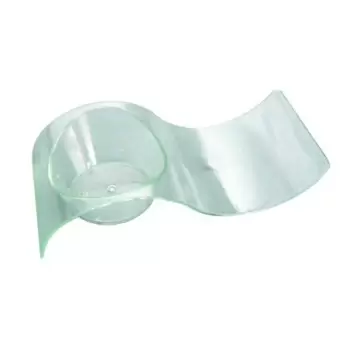 PacknWood Green Transparent Wave Dish - 0.25oz 3.7 x 1.6 x 0.9'' - 200 pcs