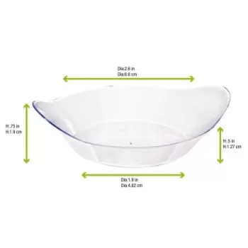 PacknWood Oval Transparent Dish - 2oz 3.2 x 2.5'' - 600 pcs