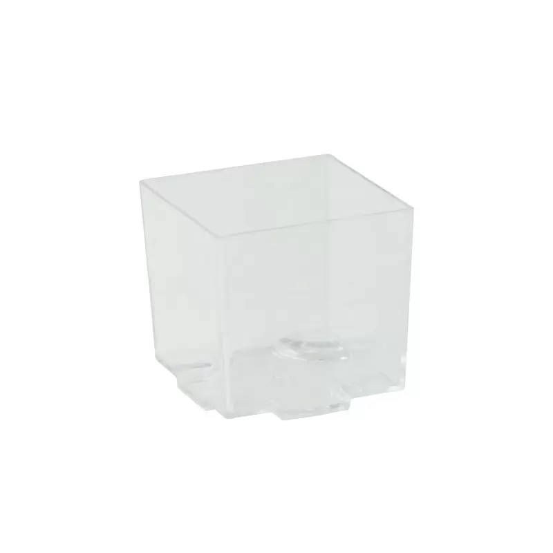 PacknWood Clear Green Cubic Mini Cup - 2oz 1.7 x 1.7 x 1.6'' - 600 pcs