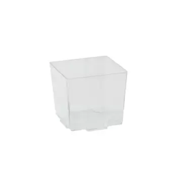 PacknWood Clear Cubic Mini Dish - 2.75oz 1.96 x 1.96 x 1.77'' - 576 pcs