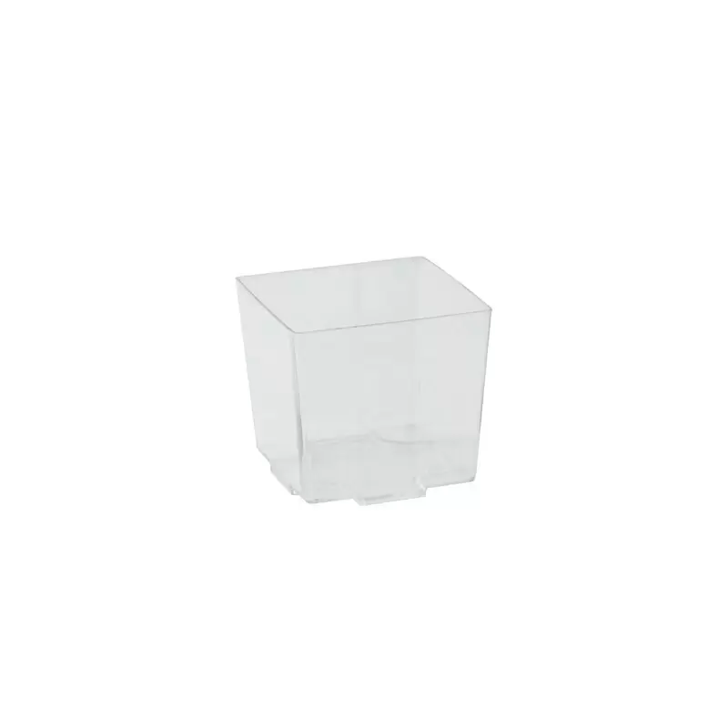 PacknWood Clear Cubic Mini Dish - 2.75oz 1.96 x 1.96 x 1.77'' - 576 pcs