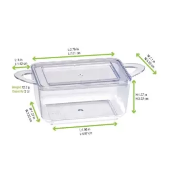 PacknWood Loukia Clear Green Casserole Dish - 2.5oz 3.8 x 2 x 1.1" - 576 pcs