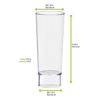 PacknWood Tall Plastic Shot Glass - 1.5oz Diam.1.4'' - 240 pcs