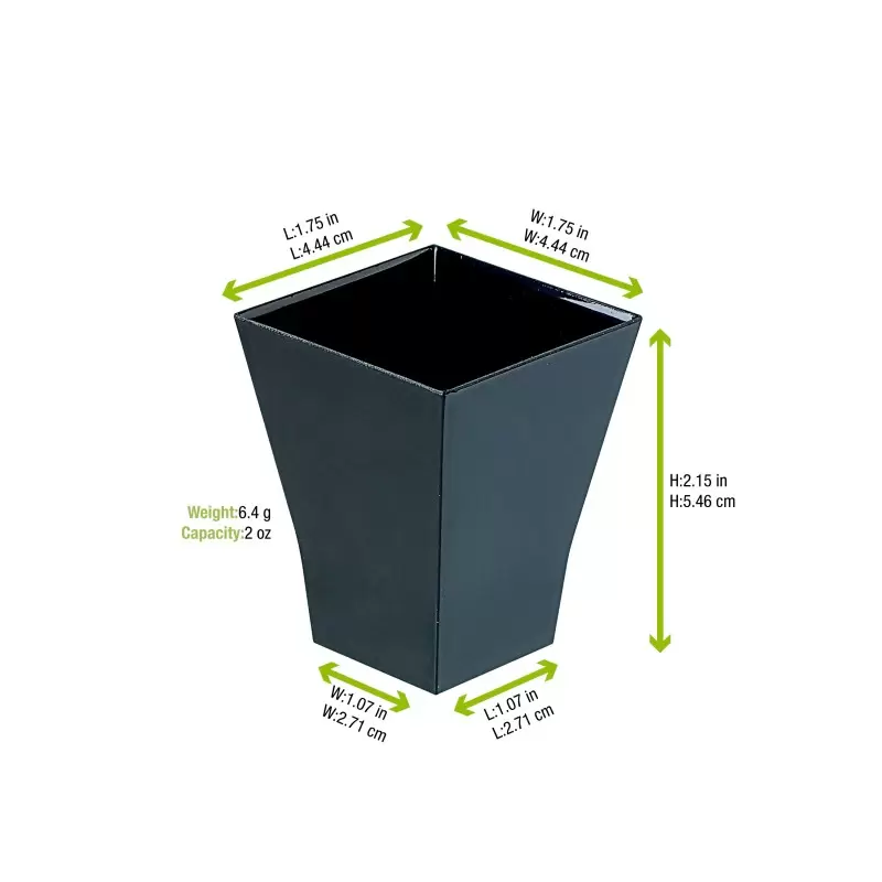 PacknWood White Square Cup - 2oz 1.7 x 1.7 x 2.1'' - 600 pcs