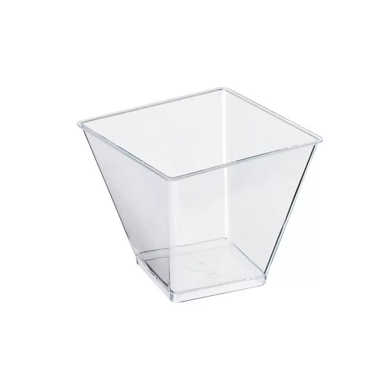 PacknWood Clear Square Cup - 3.3oz 2.4 x 2.4 x 2.75'' - 600 pcs