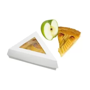 PacknWood White Slice Box With Pe Window Lid - 12oz 6.7 x 5.1'' - 200 pcs