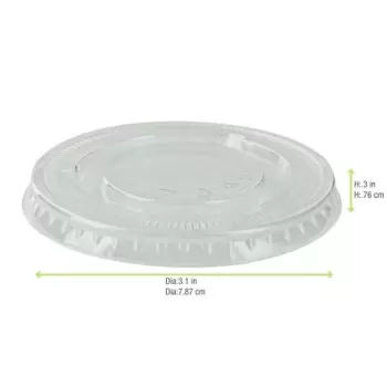 PacknWood Clear Pet Flat Lid For 210Poc81N & 210Pob80 & 210Poc121N & 210Pob121 - 2.9 x 0.31'' - 2500 pcs