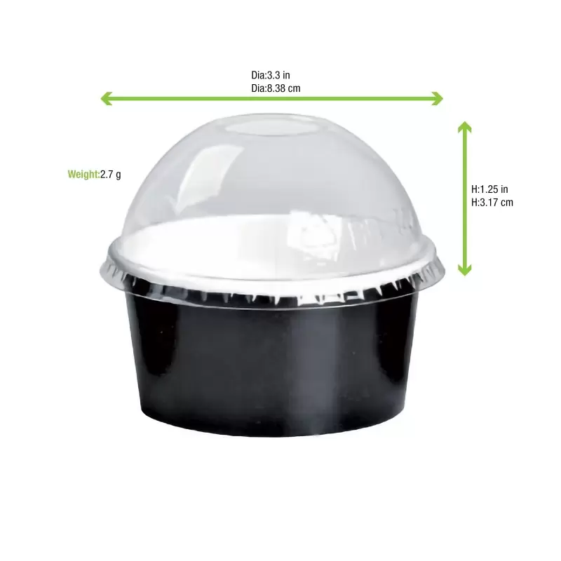 PacknWood Clear Pet Dome Lid For 210Poc151N & 210Pob151 - 3.34 x 1.41'' - 1000 pcs