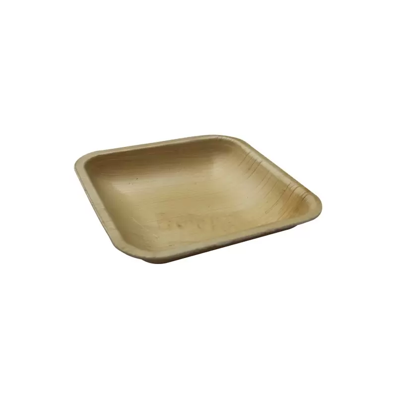 PacknWood Square Palm Leaf Plate - L:4.3'' W:4.3'' H:0.8'' - 100 pcs