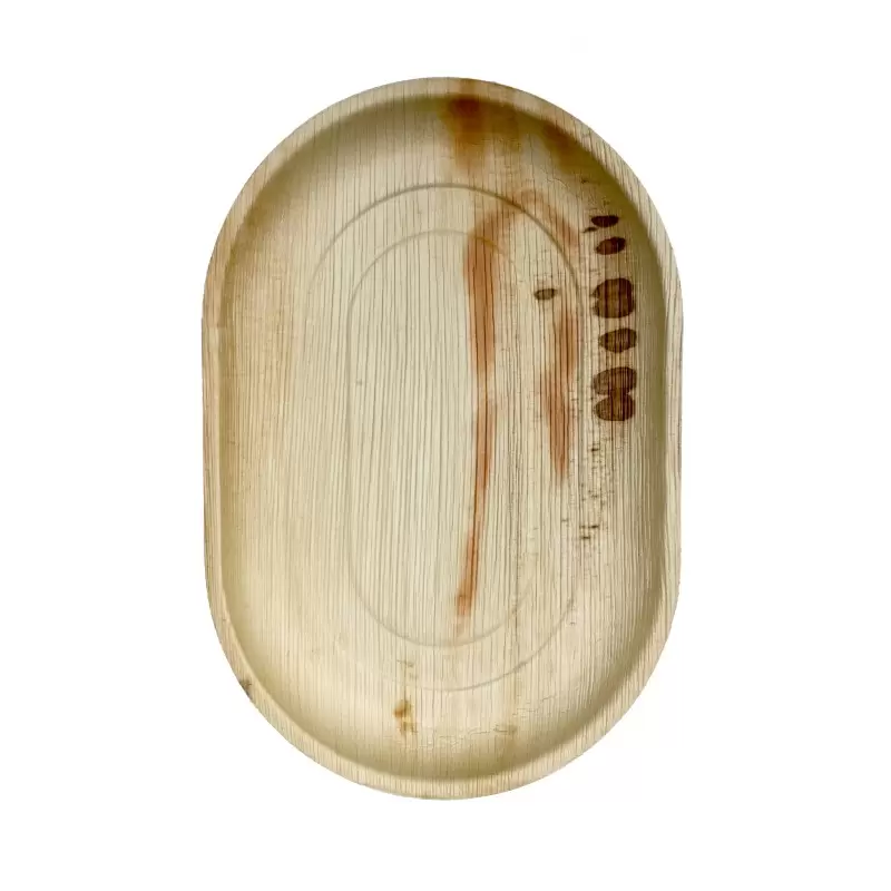 PacknWood Oval Palm Leaf Plate - L:17'' W:3.5'' H:1'' - 50 pcs