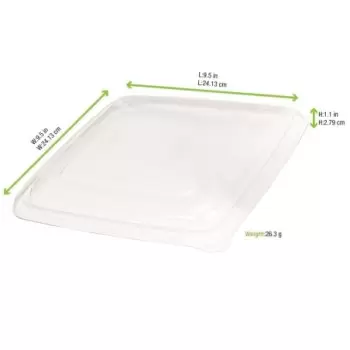 PacknWood Clear Pet Lid For 210Apoup1000 - 9.25 x 9.25 x 1.10'' - 100 pcs