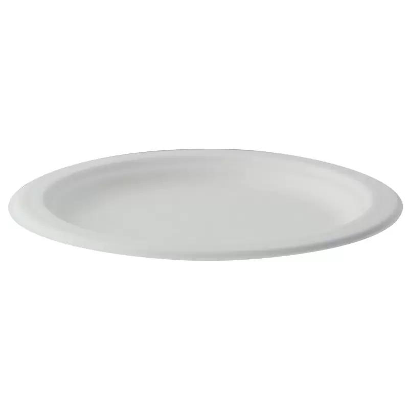 PacknWood Sugarcane White Round Plate - Diam.6'' - 1000 pcs