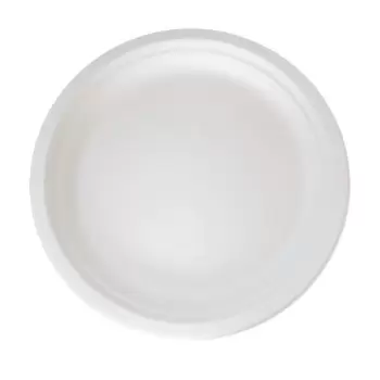 PacknWood Sugarcane White Round Plate - Diam.10'' - 500 pcs