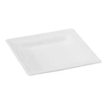 PacknWood 210Apu2626A - Square White Sugarcane Plate - 250 pcs