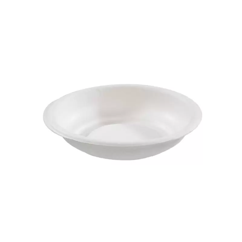 PacknWood Round White Sugarcane Plate - 2.9'' - 3000 pcs