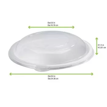 PacknWood Clear Pet Lid For 210Apub2400 & 210Apu25 - 9.64 x 9.64 x 0.01'' - 100 pcs