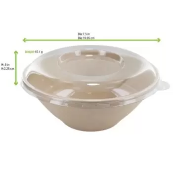 PacknWood Clear Pet Round Lid For 210Apupk24Br & 210Apupk32Br & 210Apupk40Br - Diam.7.7'' - 250 pcs