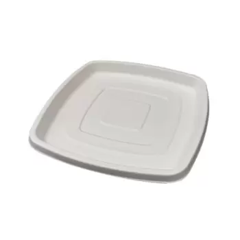 PacknWood Square White Sugarcane Platter - 12 x 12 x 1'' - 24 pcs