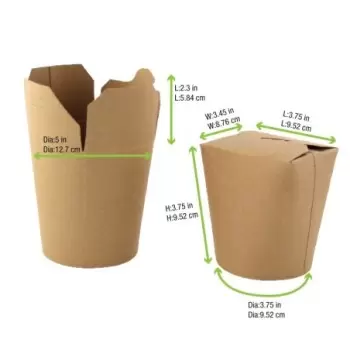 PacknWood Kraft Take Out Container - 26oz Diam.3.9'' H:3.6'' - 500 pcs