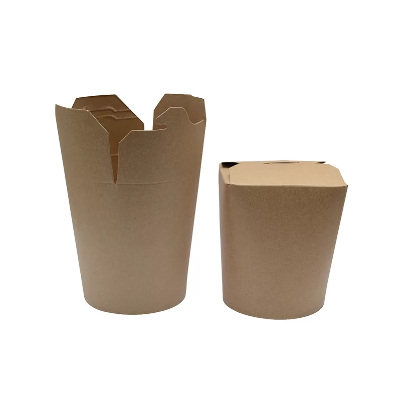 PacknWood Kraft Take Out Container - 32oz Diam.3.8'' H:4.5'' - 500 pcs