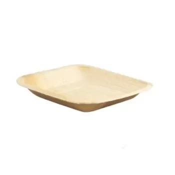 PacknWood Square Palm Leaf Plate With Rounded Corners - 6.3 x 6.3'' - 100 pcs