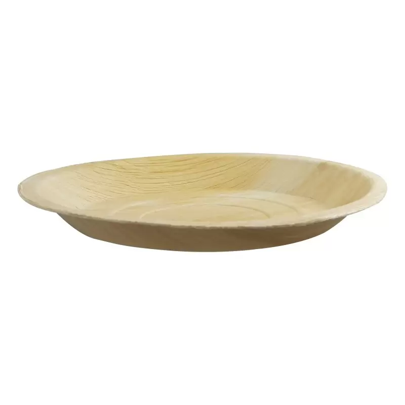 PacknWood Round Palm Leaf Dinner Plate - Diam.10'' H:1'' - 100 pcs