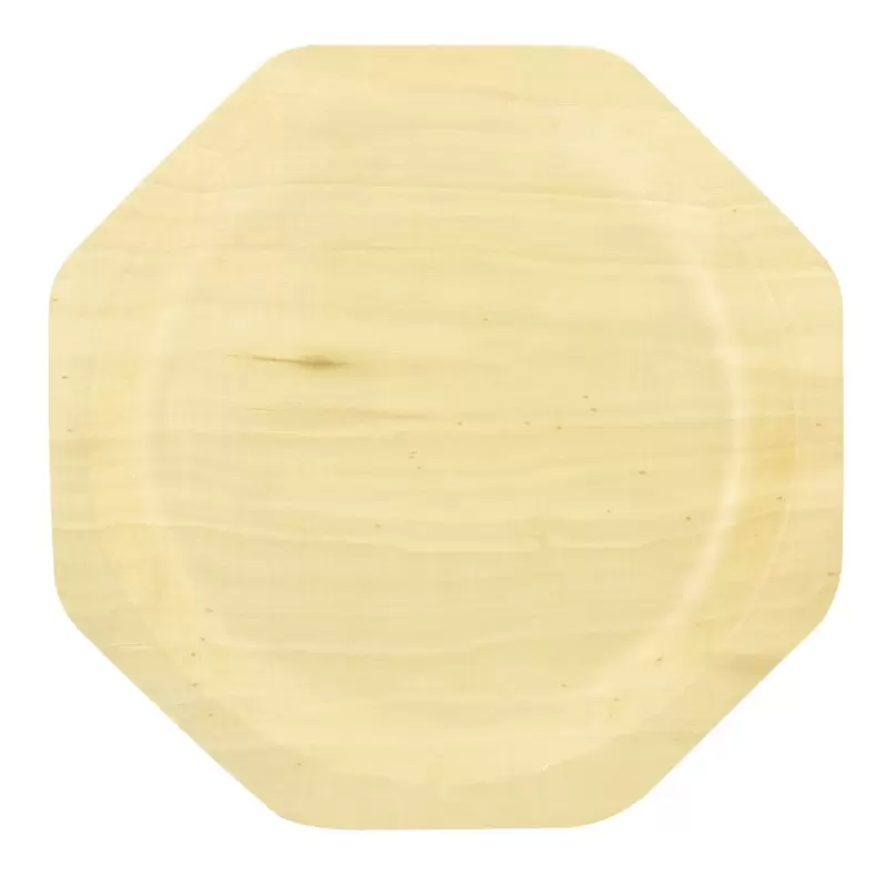 PacknWood Octagonal Wooden Plate - 10'' - 200 pcs