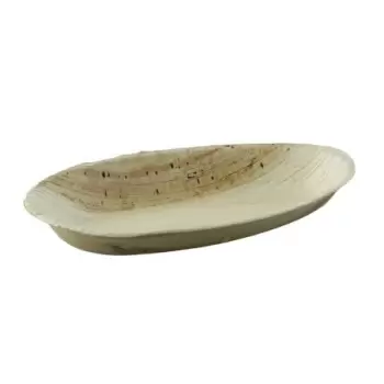 PacknWood Medium Egg Shaped Palm Leaf Plate - 9oz 7.5 x 4.7'' - 100 pcs