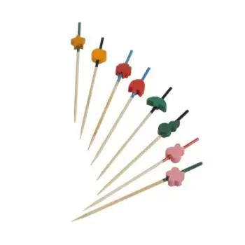 PacknWood Bamboo Art Skewers (Assorted Colors & Designs) - 3.5'' - 2000 pcs