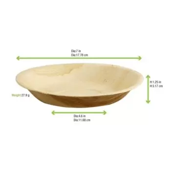 PacknWood Palm Leaf Bowl / Plate - 16oz Diam.7'' H:1'' - 100 pcs