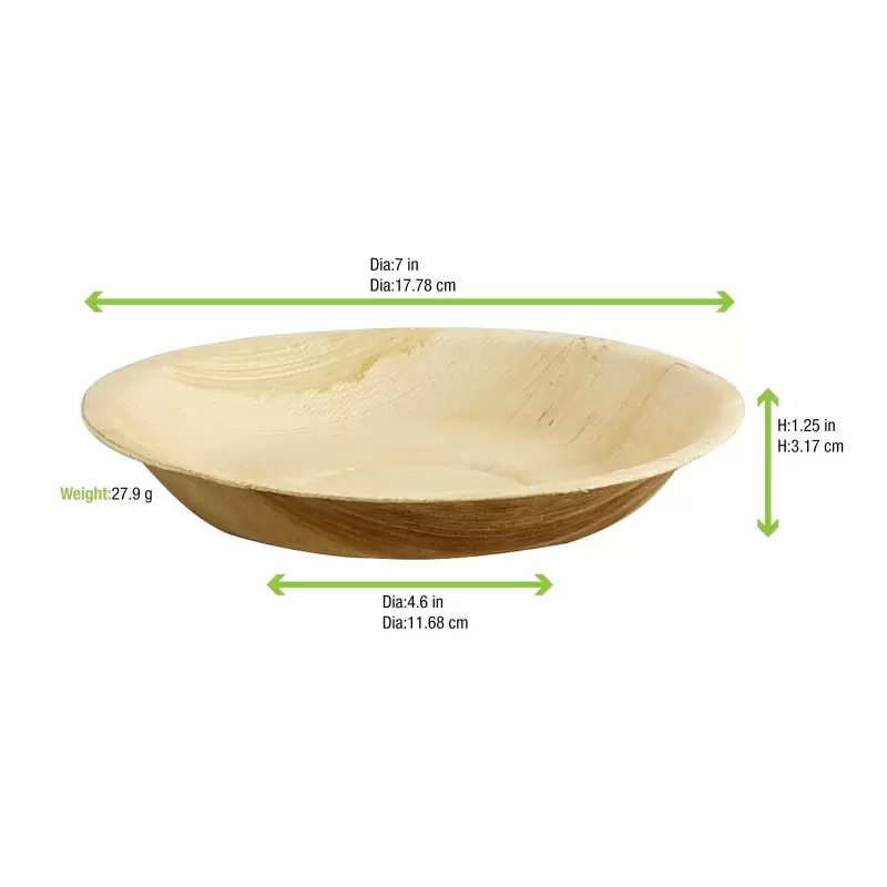 PacknWood Palm Leaf Bowl / Plate - 16oz Diam.7'' H:1'' - 100 pcs